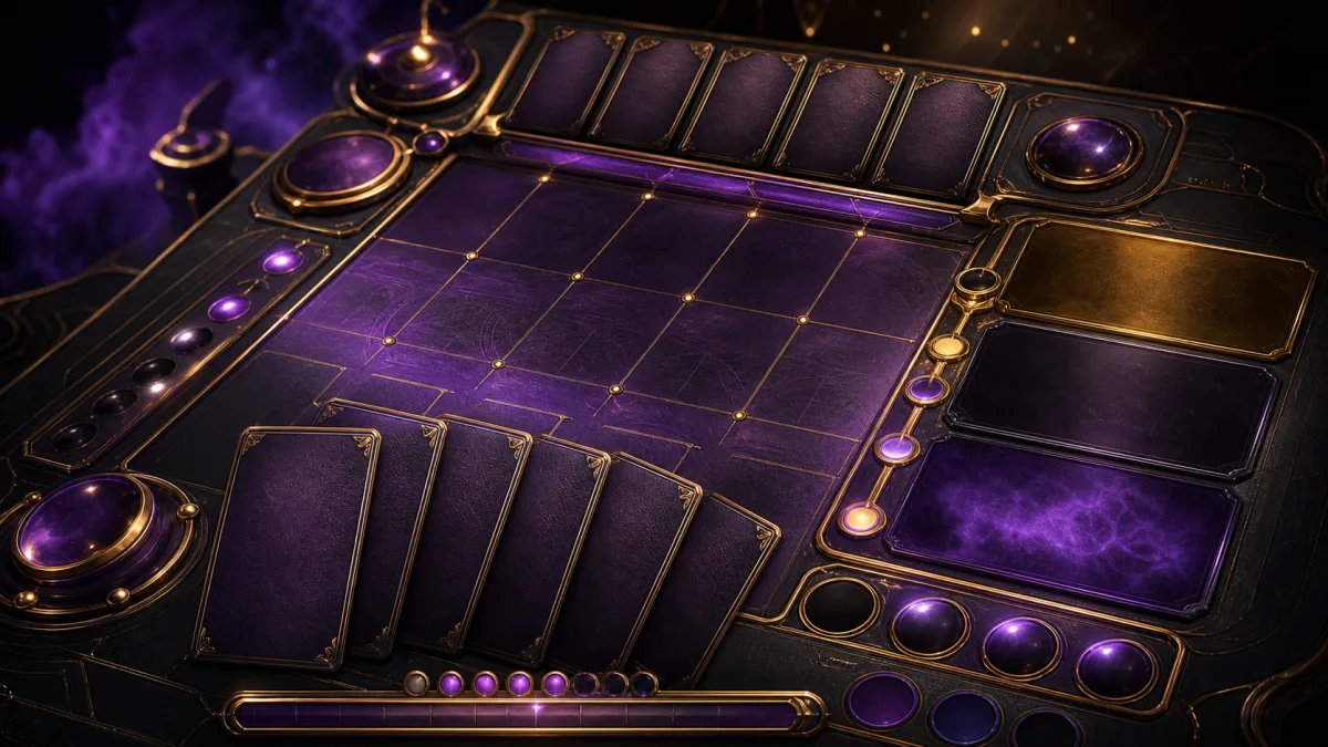 Концепт-превью Deck UI «Аркана»: интерфейс карточной тактики без надписей